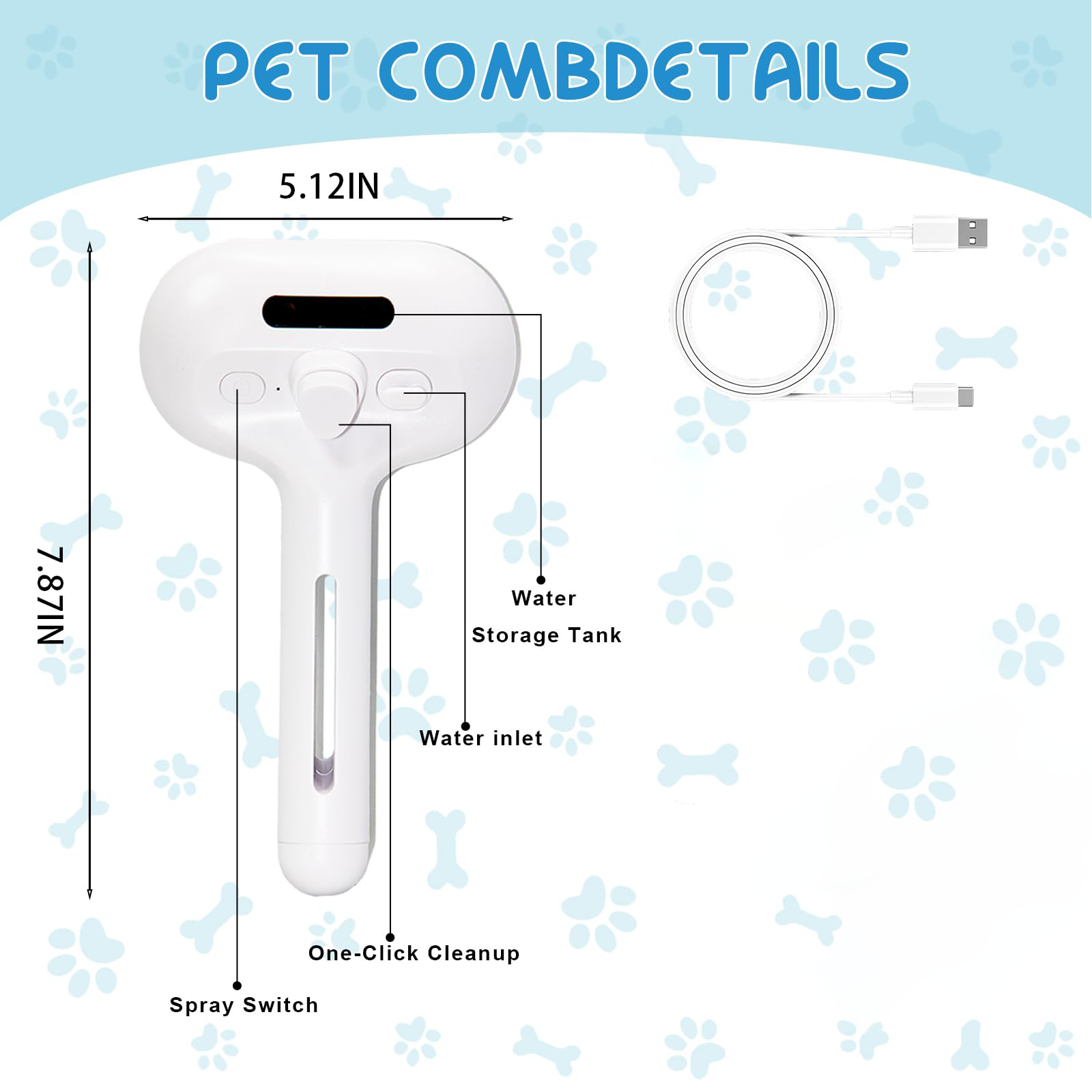 Brosse à vapeur pour chats et chiens