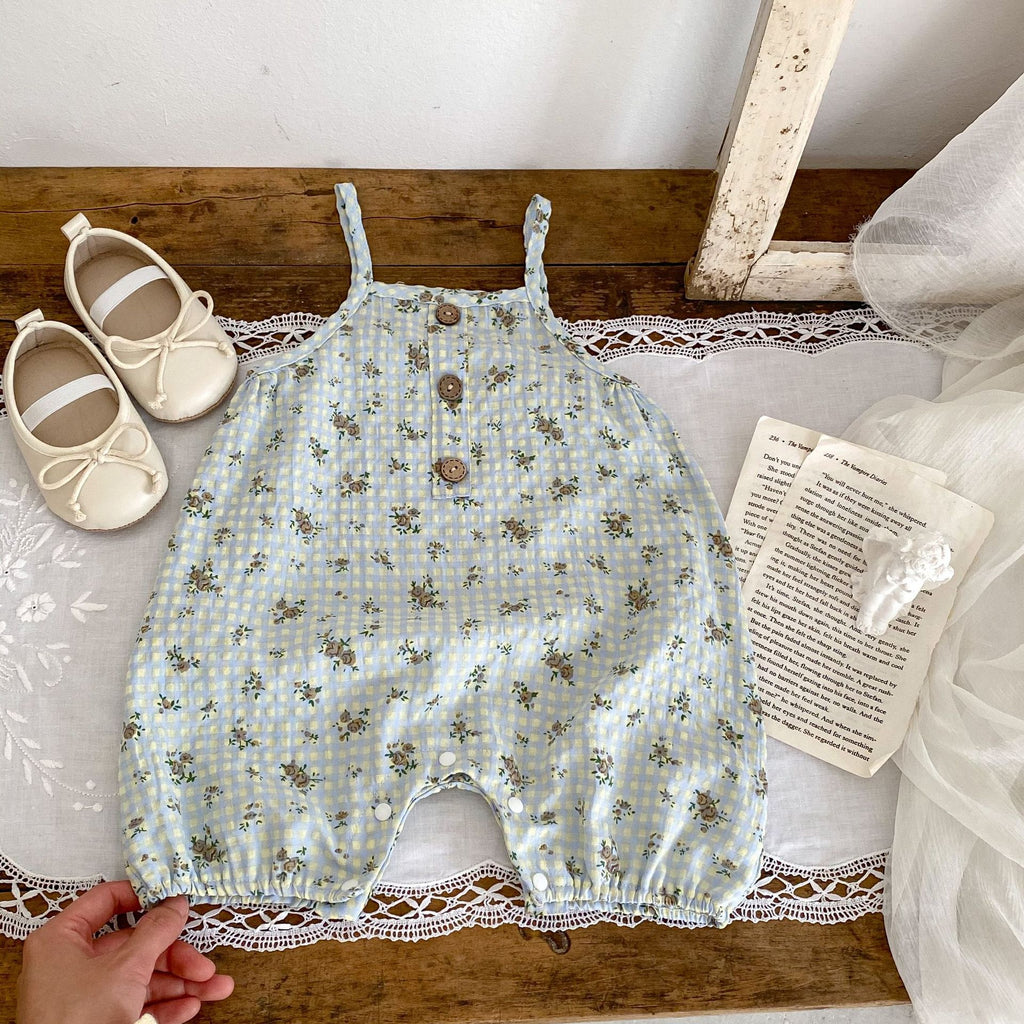 Personnalité Plaid Imprimé Suspendeurs Fleurs Vêtements de travail Pantalons