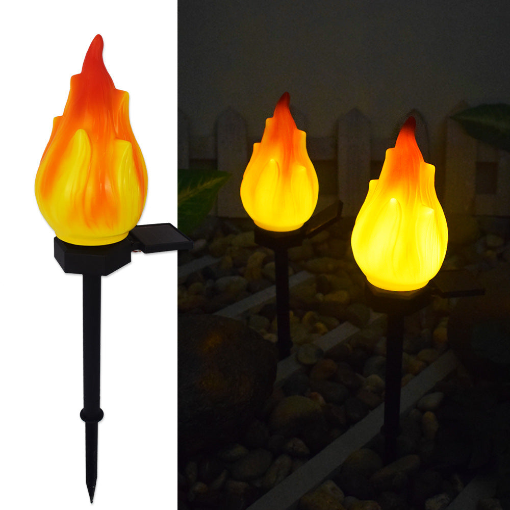 Décoration de cour pour lampe à flamme solaire de simulation