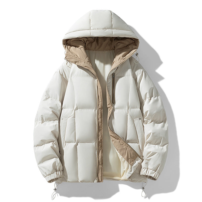 Manteau de coton pour homme simple de couleur solide de mode