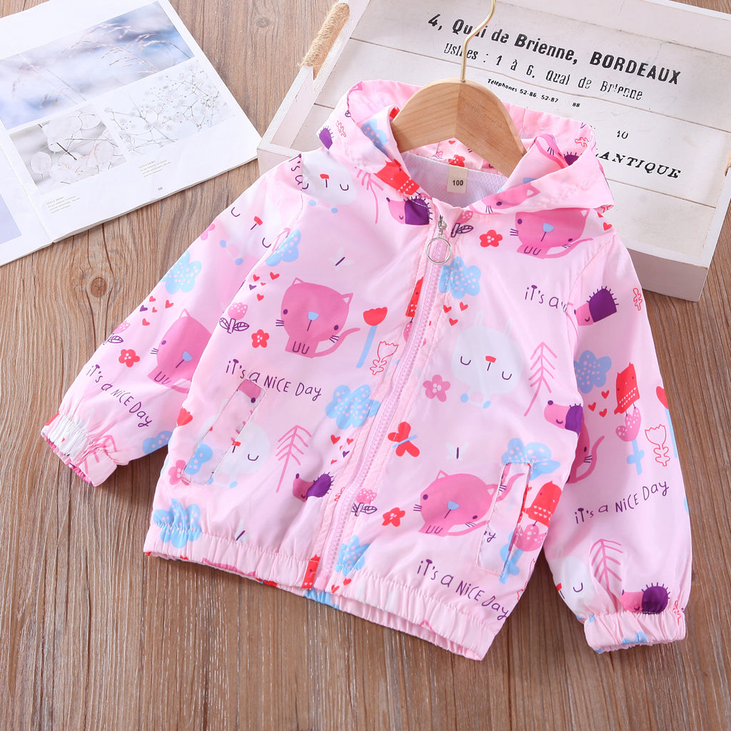 Veste de dessin animé imprimée pour filles