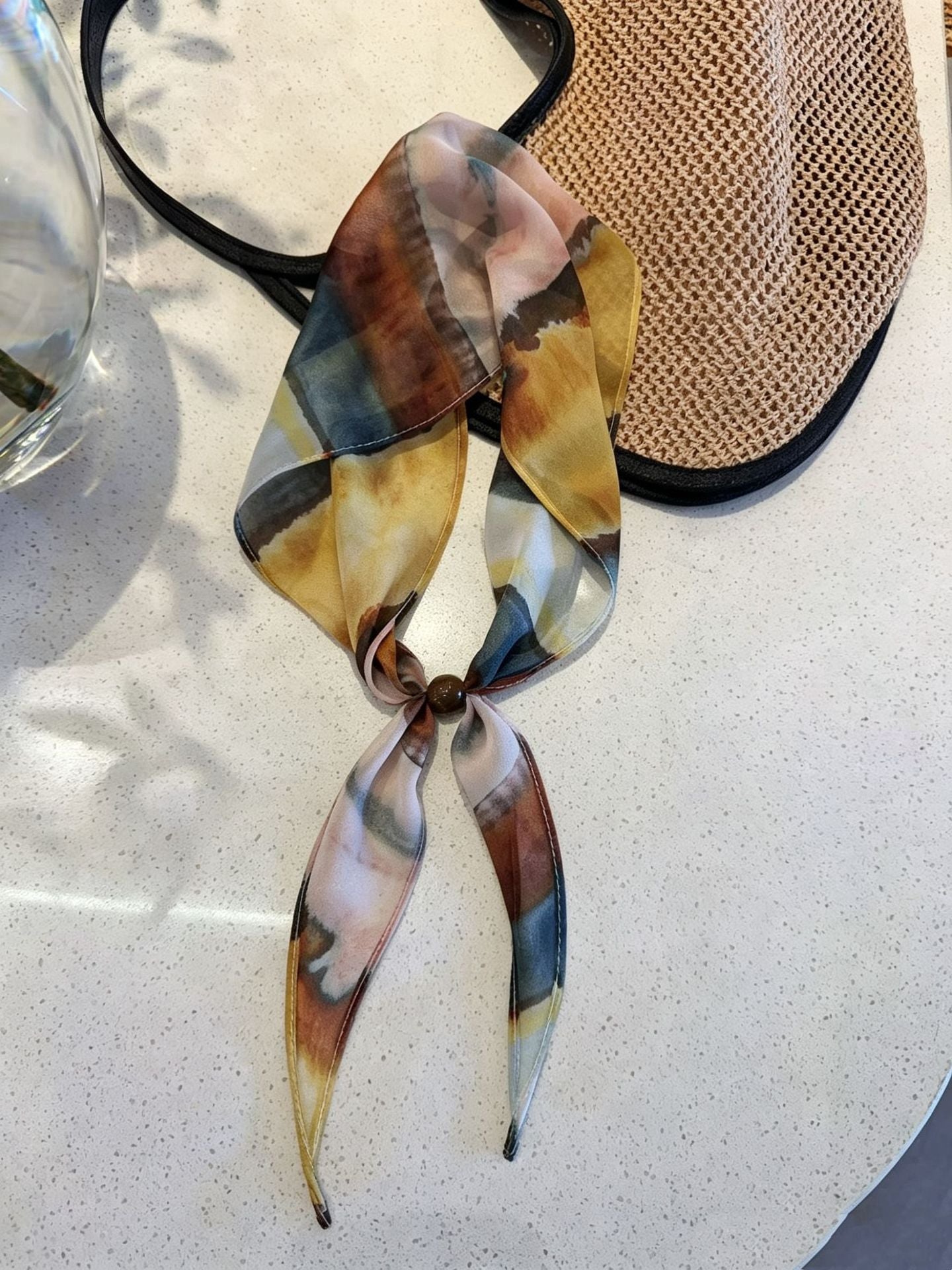 Écharpe de soie rétro florale de style coréen pour femmes