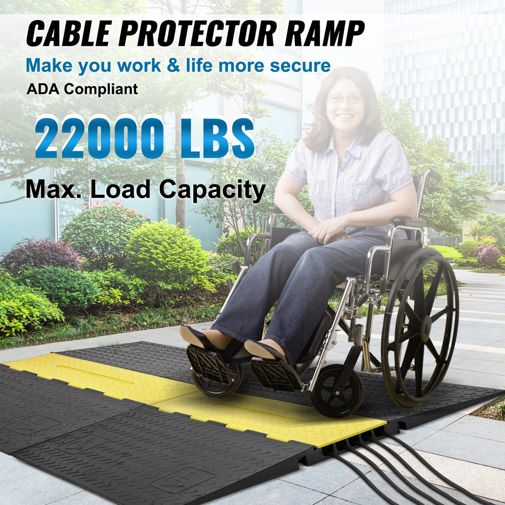VEVOR 5Channel Cable Protecteur Ramp 22000lbs charge ADA câble de câble compatible