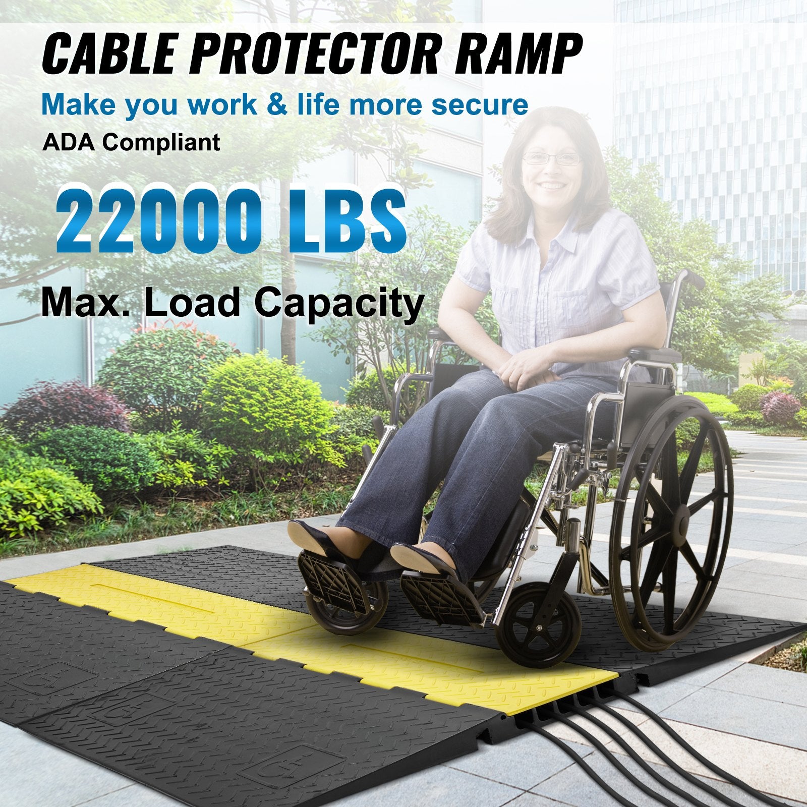 VEVOR 5Channel Cable Protecteur Ramp 22000lbs charge ADA câble de câble compatible
