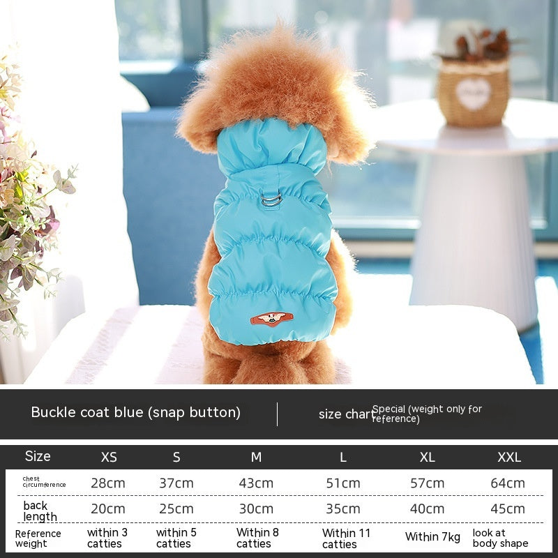 Vêtements de chien Veste de coton chaud avec boucle