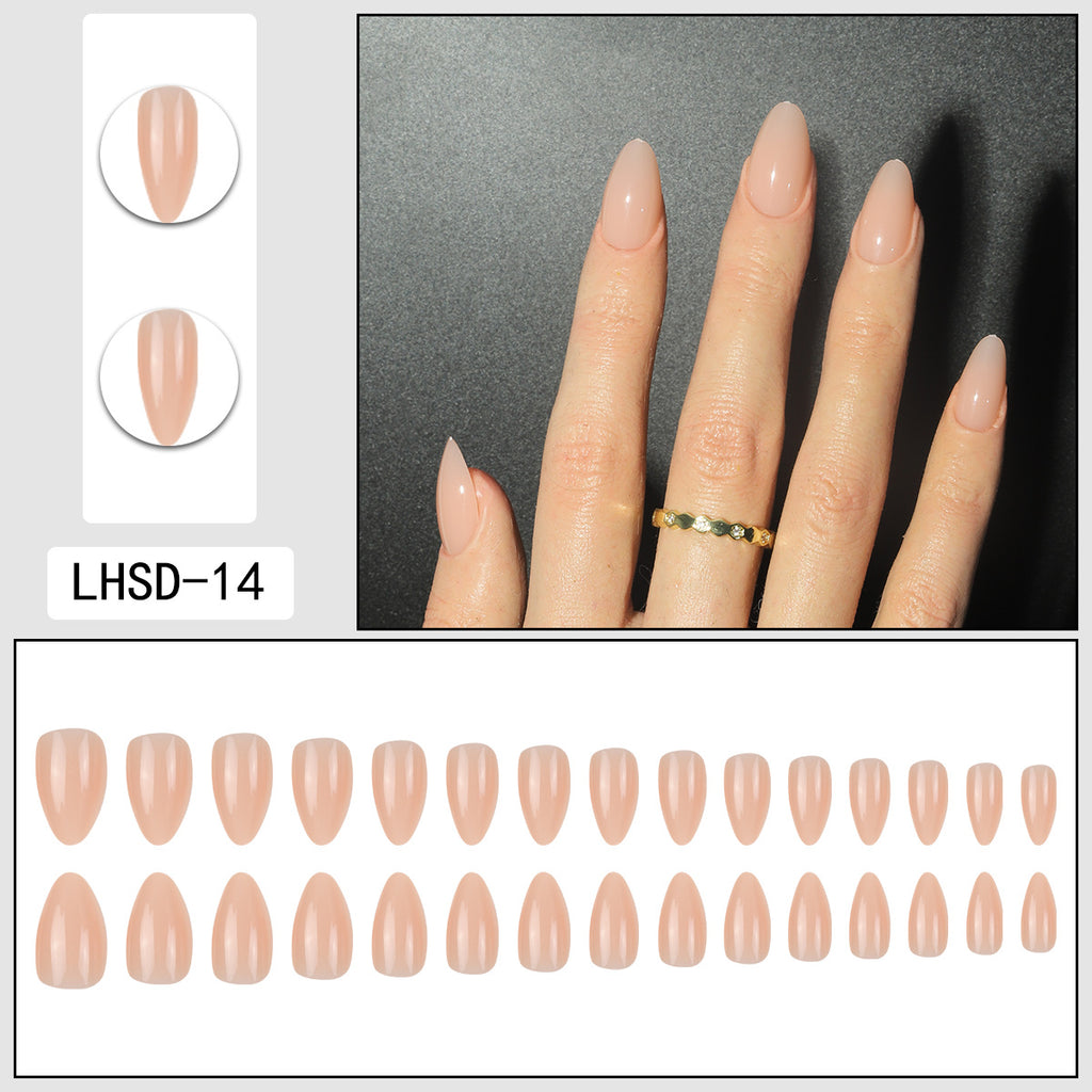 Femmes Glossy Portable Nails artificiels de couleur solide