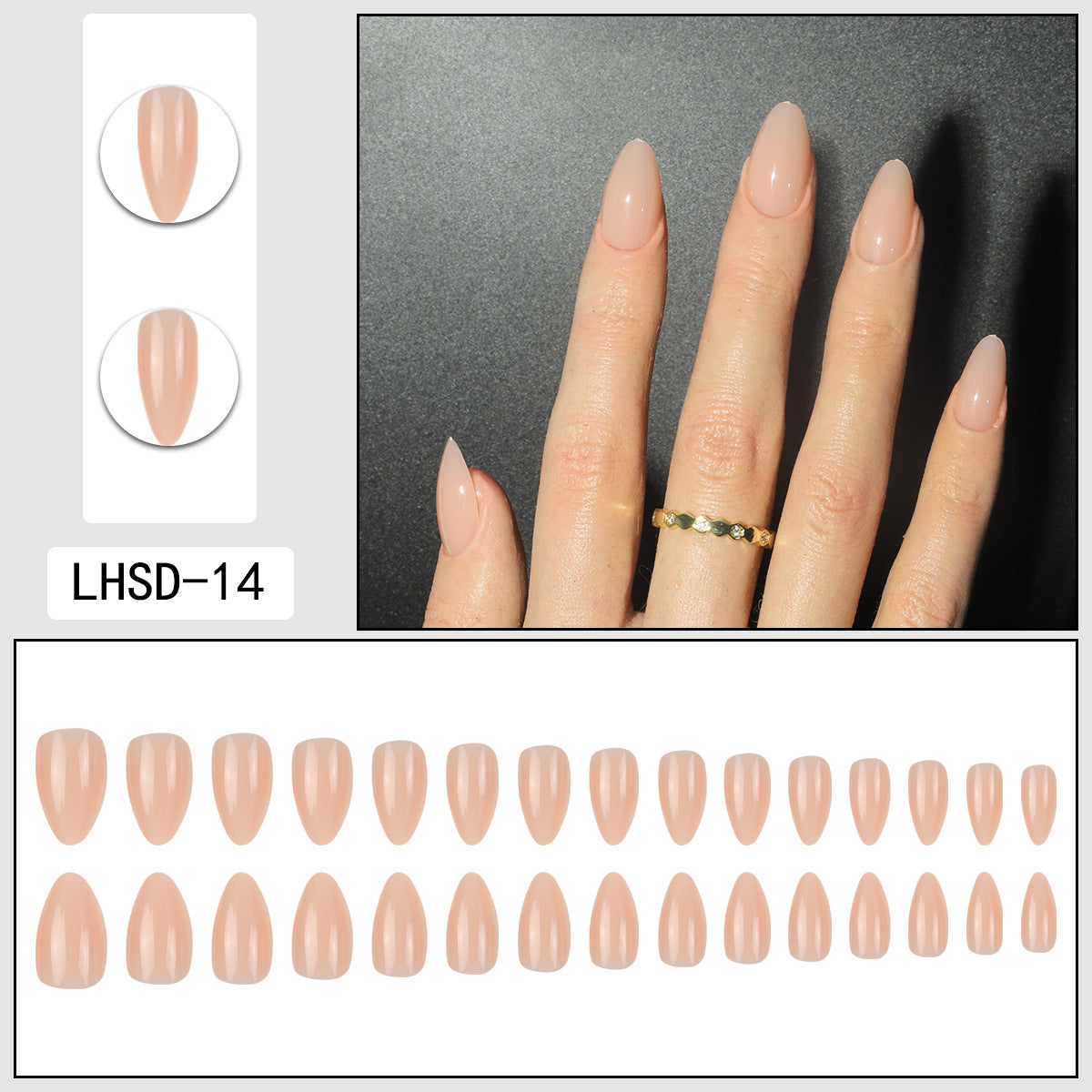 Femmes Glossy Portable Nails artificiels de couleur solide