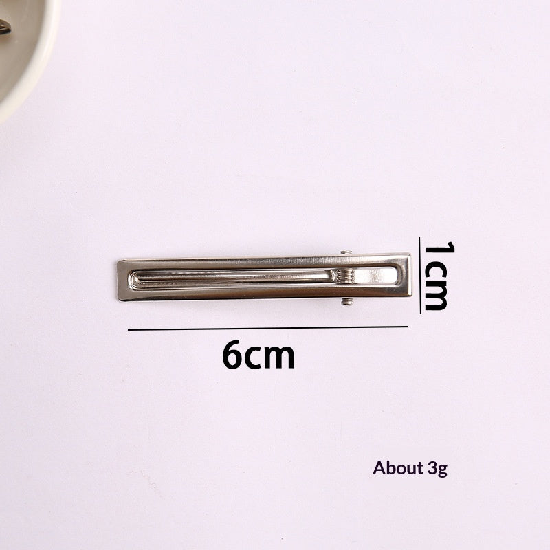 Simple métal argenté cheveux clip style latéral