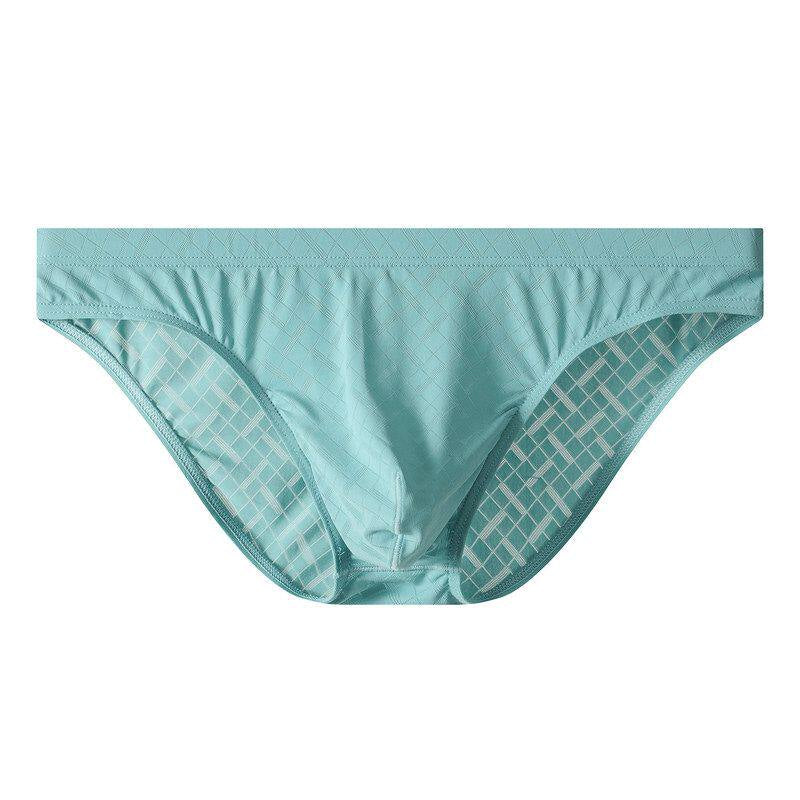 Hommes Silk glacé Transparent slips mince taille basse Sexy