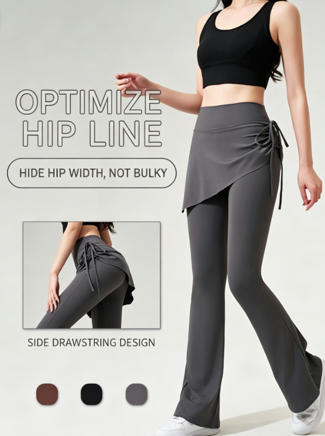 Pantalons teintés de yoga nu avec jupe deux pièces faux