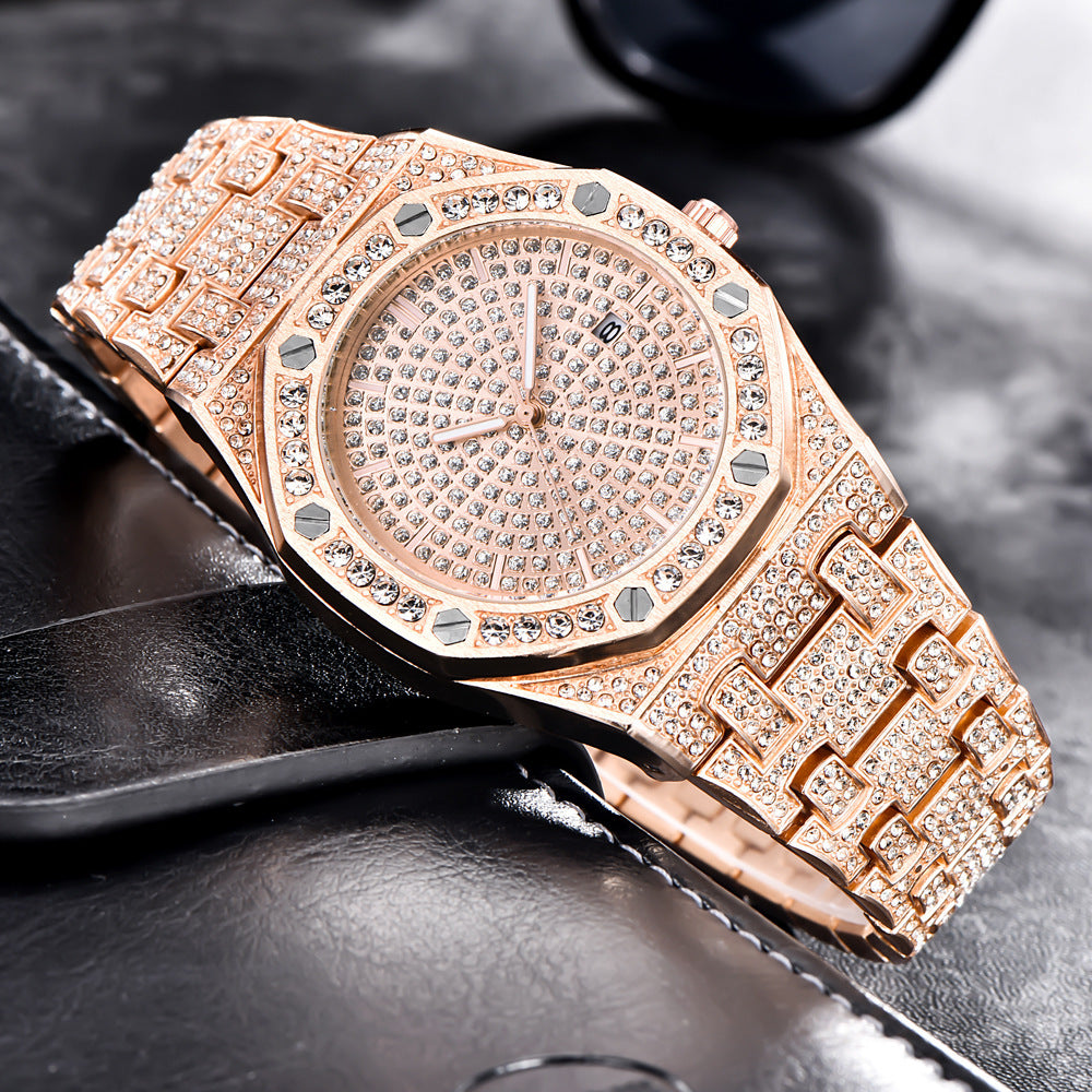 Montre quartz en alliage d'acier de mode