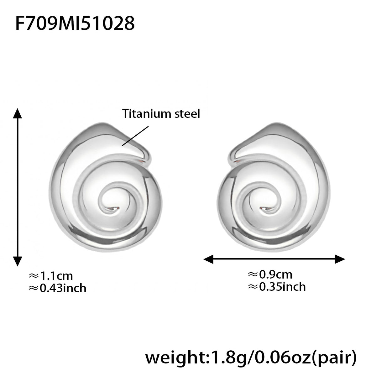 Boucles d'oreilles délicates en escargot plaqué or 18k