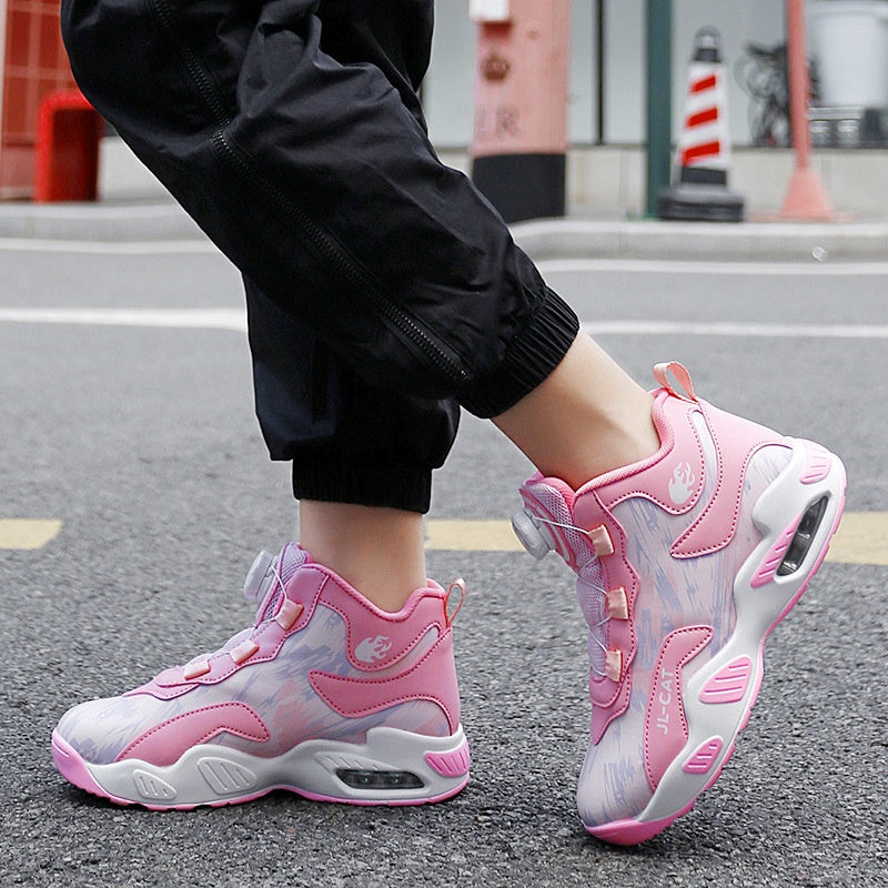 Chaussures de course au bouton de basket-ball en coussin