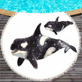 Serviette de plage imprimée Marine Life Round