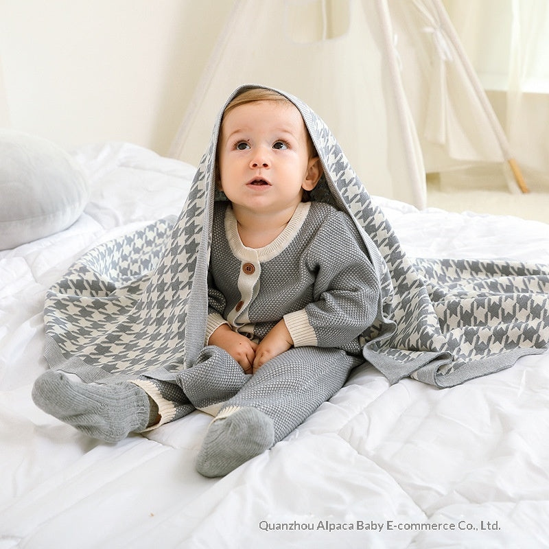 Couverture en maille pour bébé Jacquard