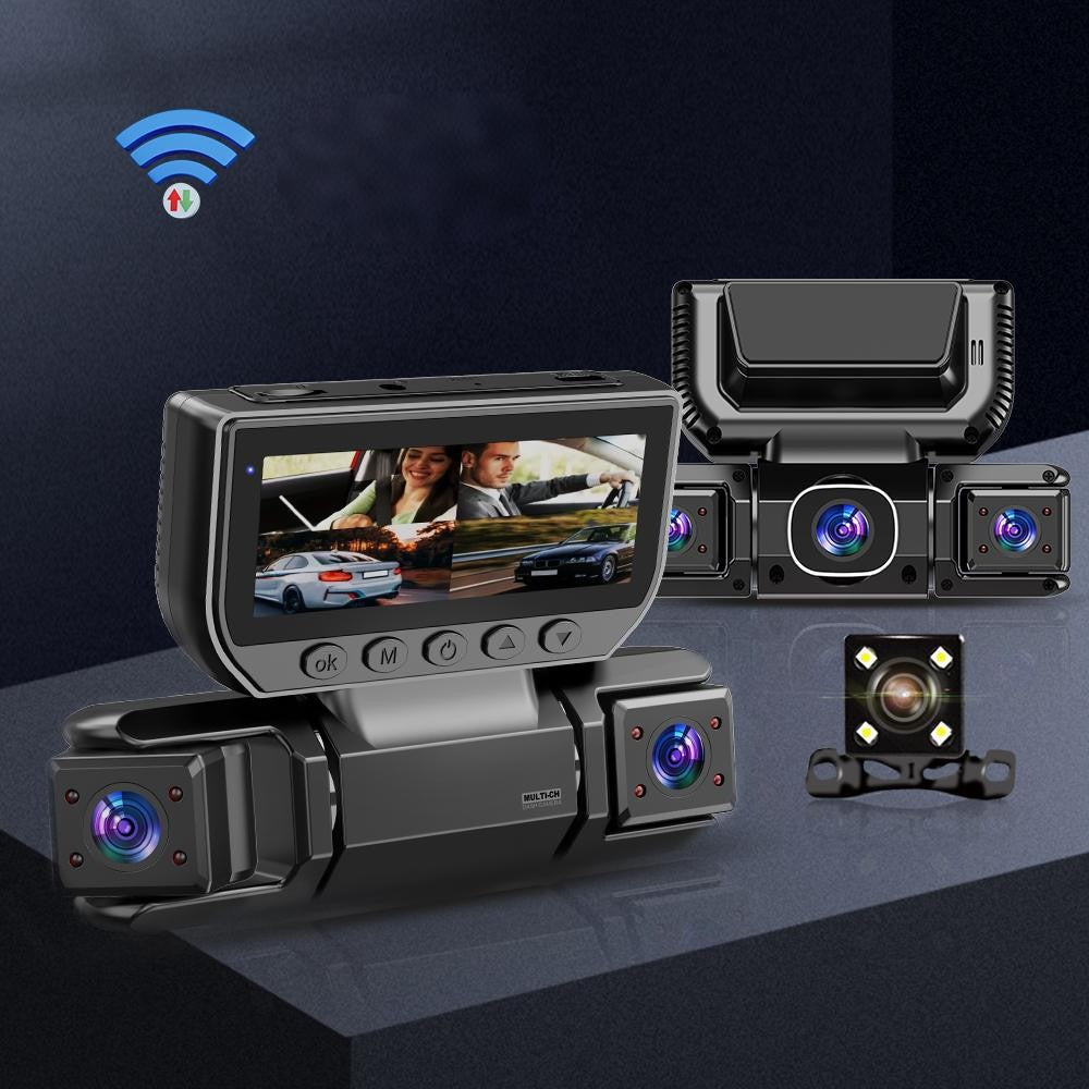 5G WiFi Dash Cam 4 Channel 360 Front Rear Interior DashCam