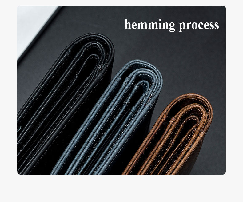 Premier calque Cowhide RFID Antivol cuir pivotant européen et américain retro hommes