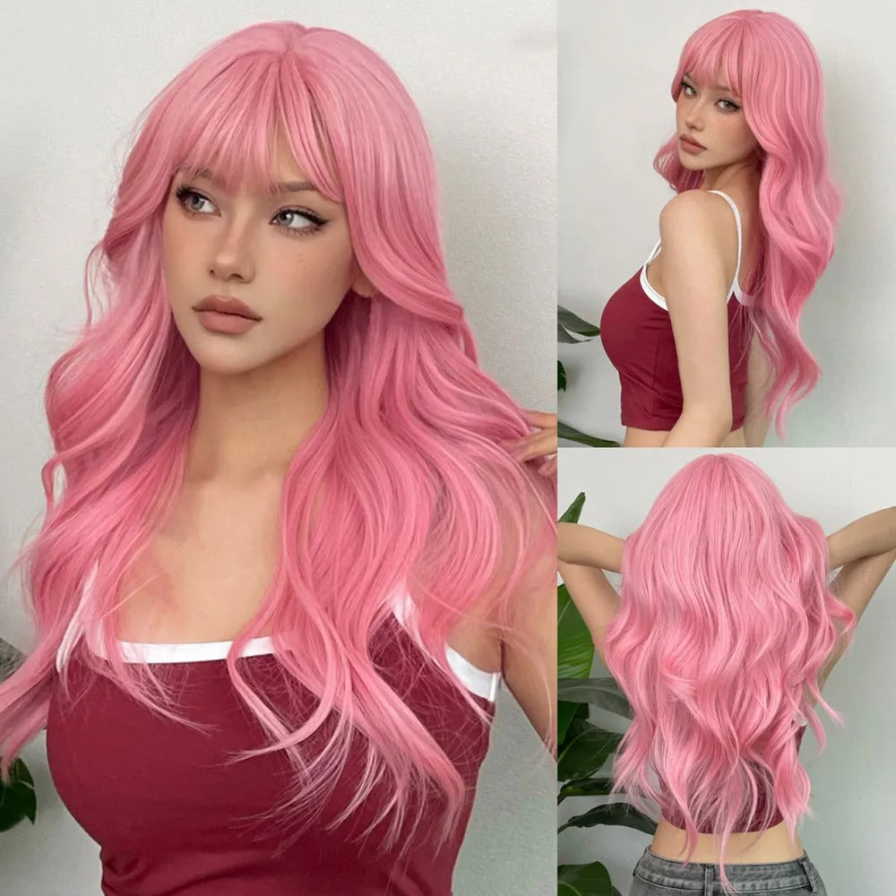 Long cheveux bouclés Perruque pleine tête