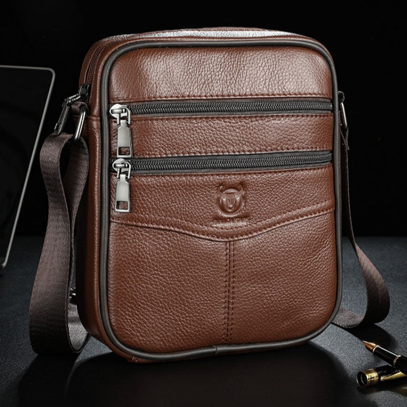 Sac croisé à épaule unique en cuir à grains supérieurs avec une sensation premium