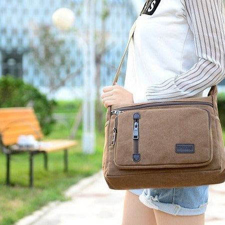 Sac à épaule pour hommes horizontal à bloc de couleur