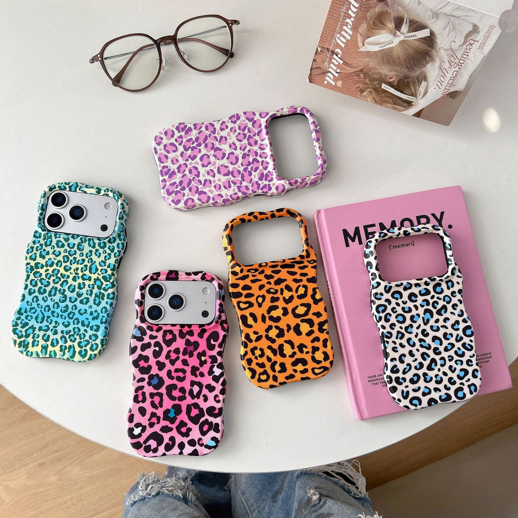 Bloc de couleur personnalisé Leopard Étui de film pour téléphone imprimé