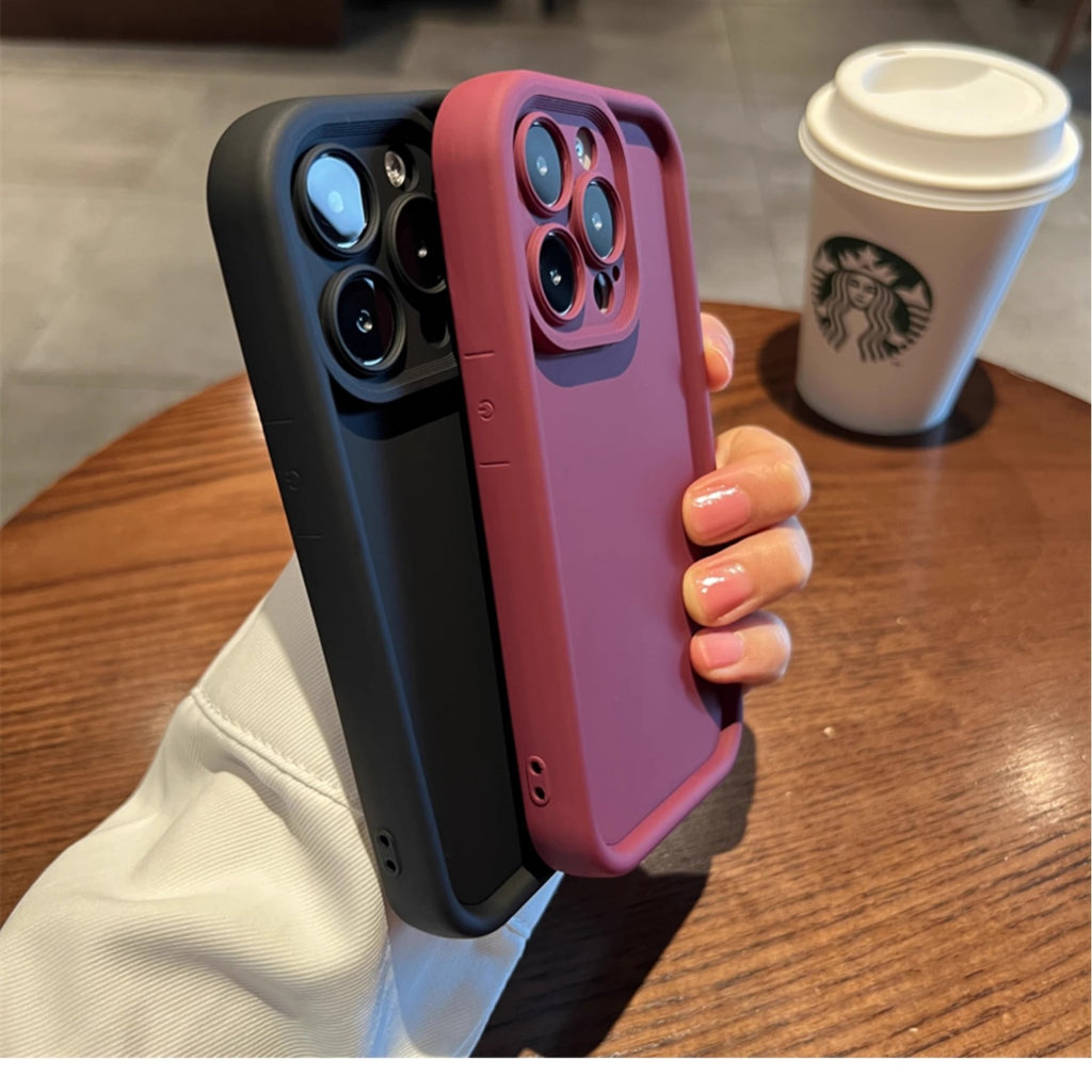 Solid Color Housse de téléphone en silicone résistant à la chute