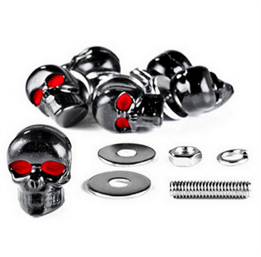 Pièces de modification de moto modifié rétro classique crâne plaque à vis décorative