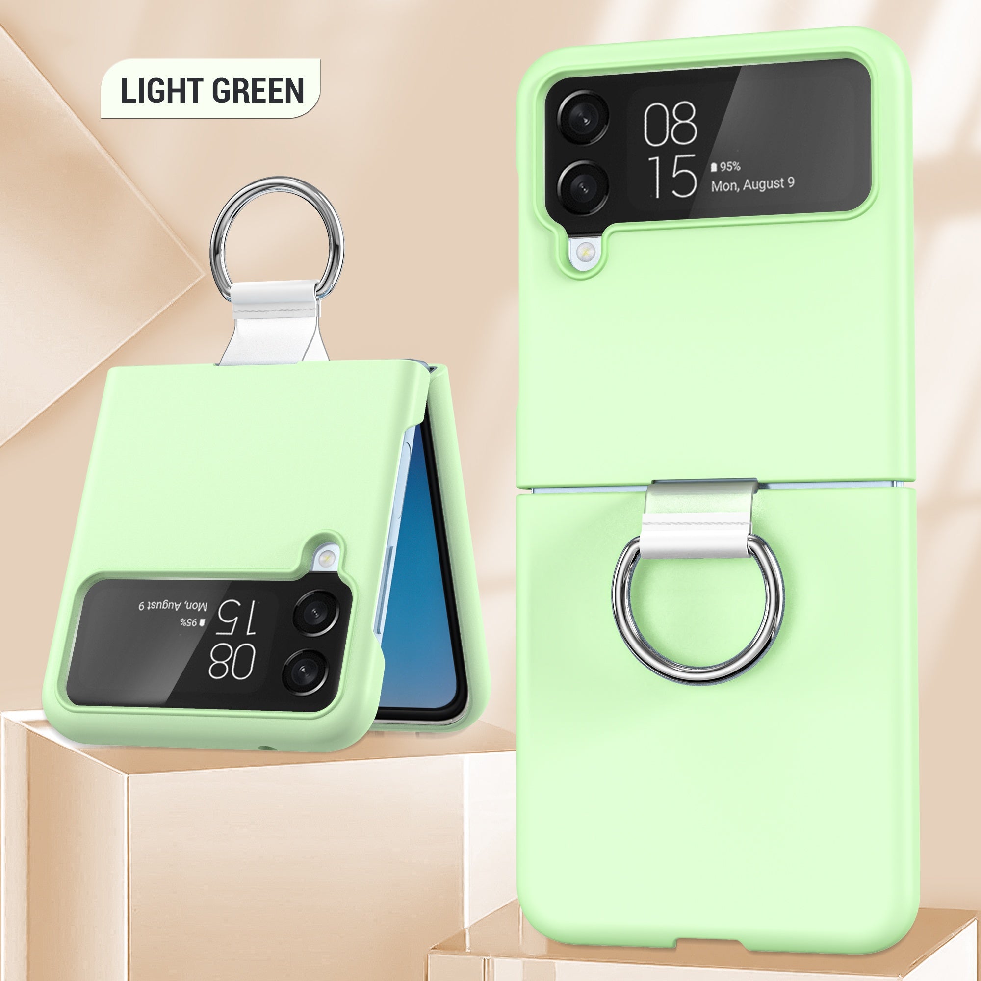 Étui de protection transparent pour bague fixe Galaxy Zflip4