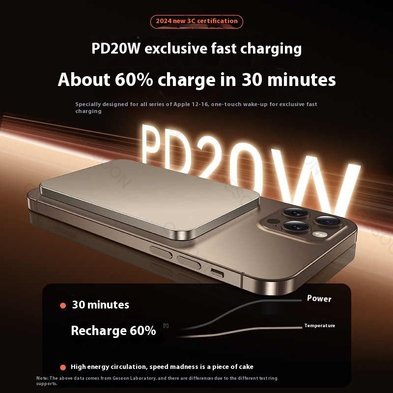 Petite banque de puissance magnétique portable de grande capacité Mini