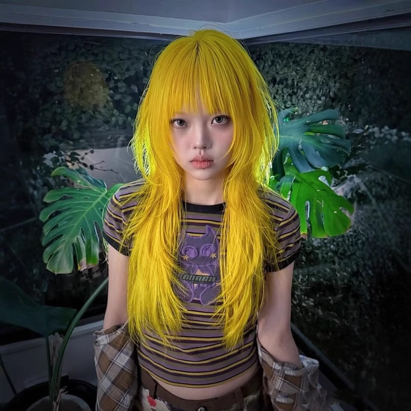Creative Solid Color High-end Cute Wig pleine tête