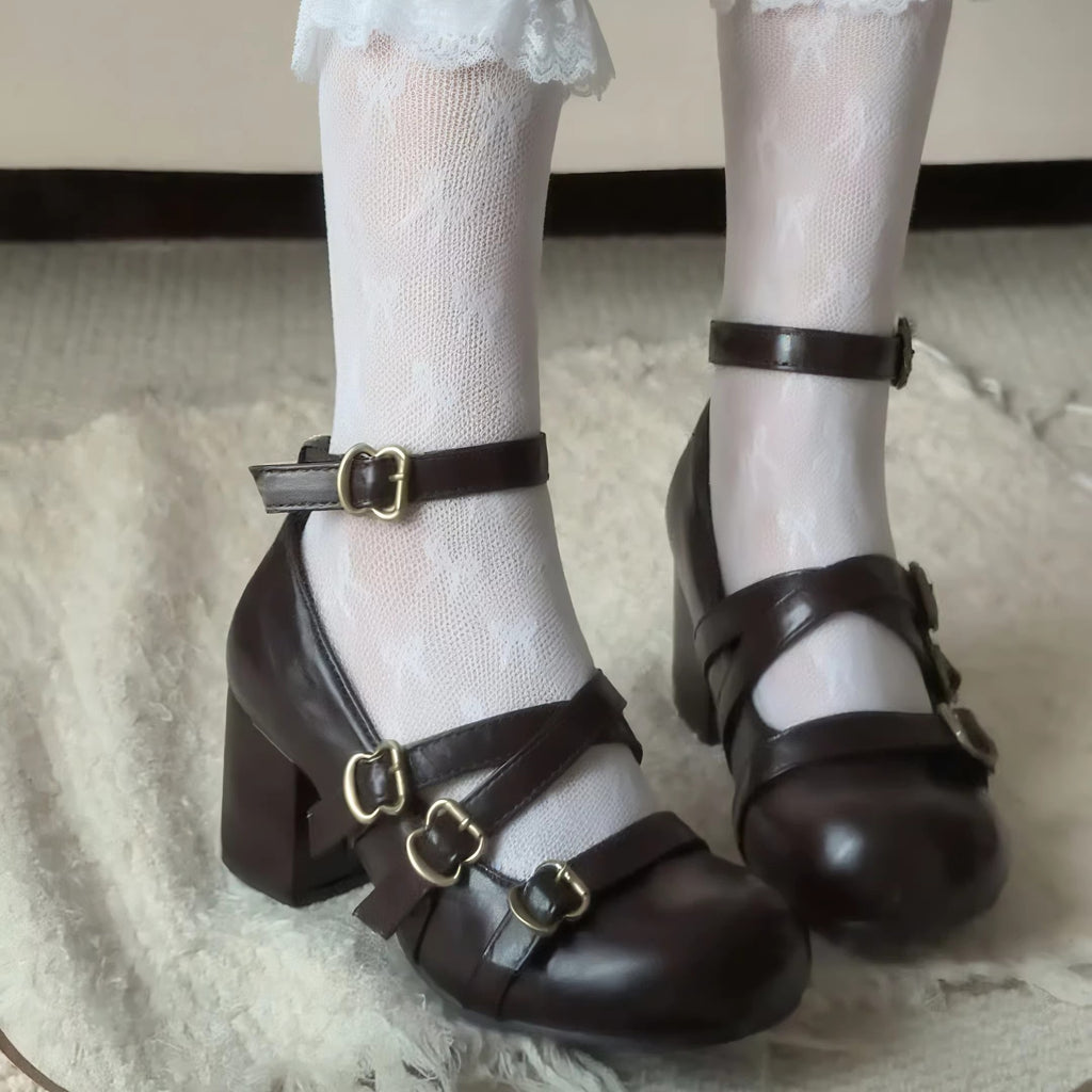 Chaussures Vintage Chunky de style français pour femmes
