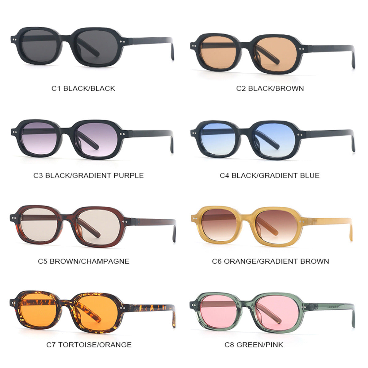 Style Unisexe Rétro Mode Lunettes de soleil de protection UV
