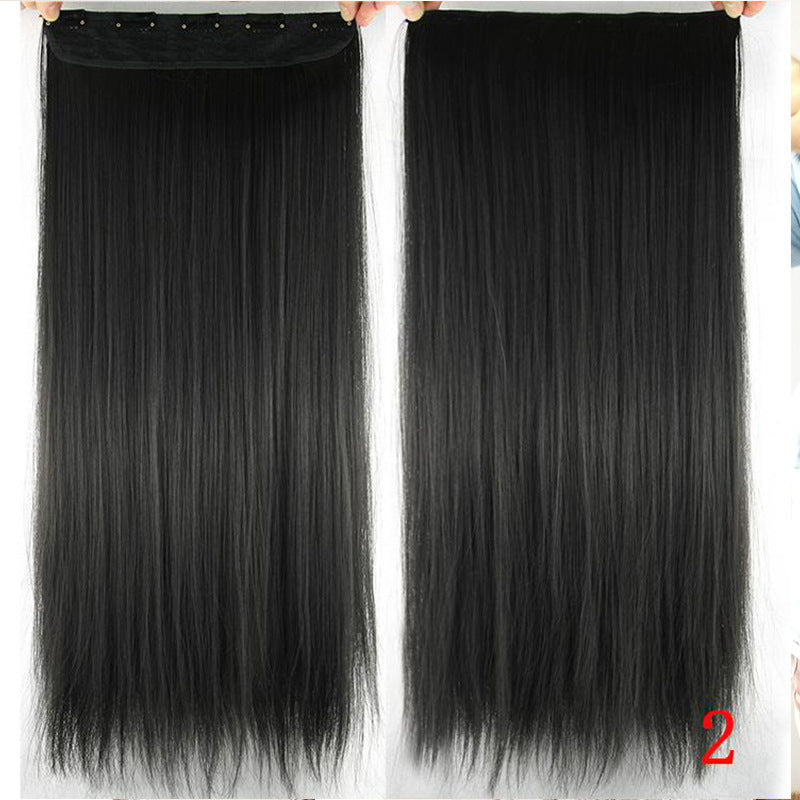 A five-clip faux hair wig piece