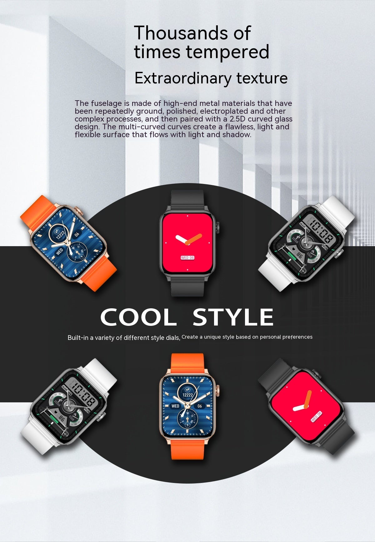 Smart Watch En temps réel Sleep Blood Pression Blood Oxygen Exercise Monitoring Watch Hommes Et