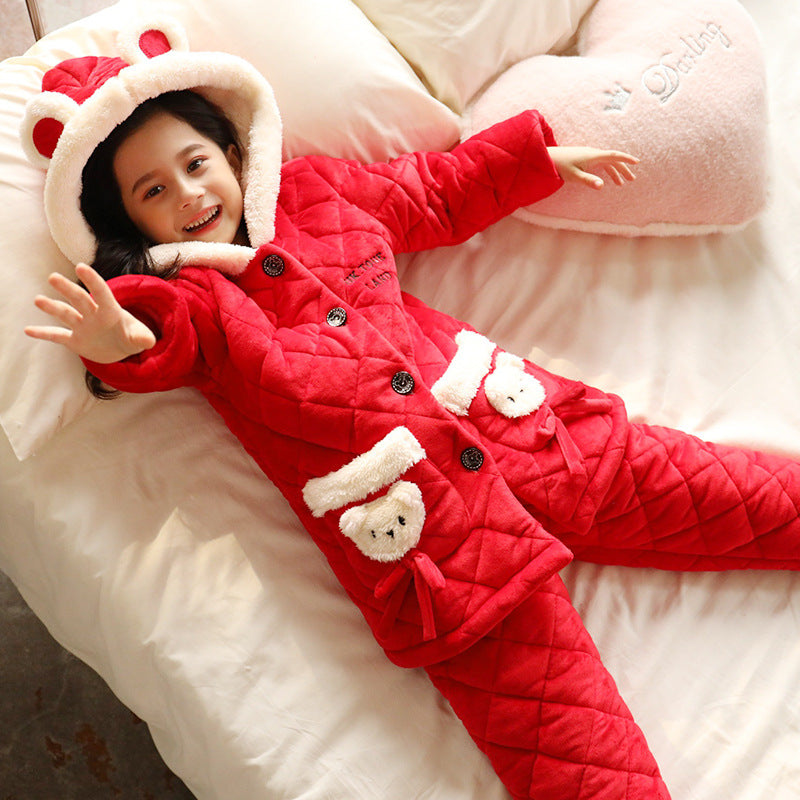 Enfants pyjama en polaire corail femmes