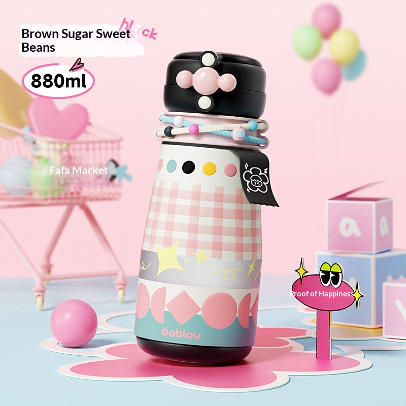 Large Capacity Insulated Water Bottle with Straw