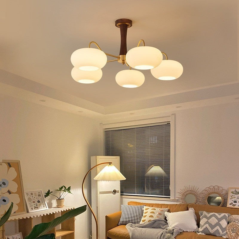 Lampe de chambre et salle à manger de style crémeux Walnut rétro