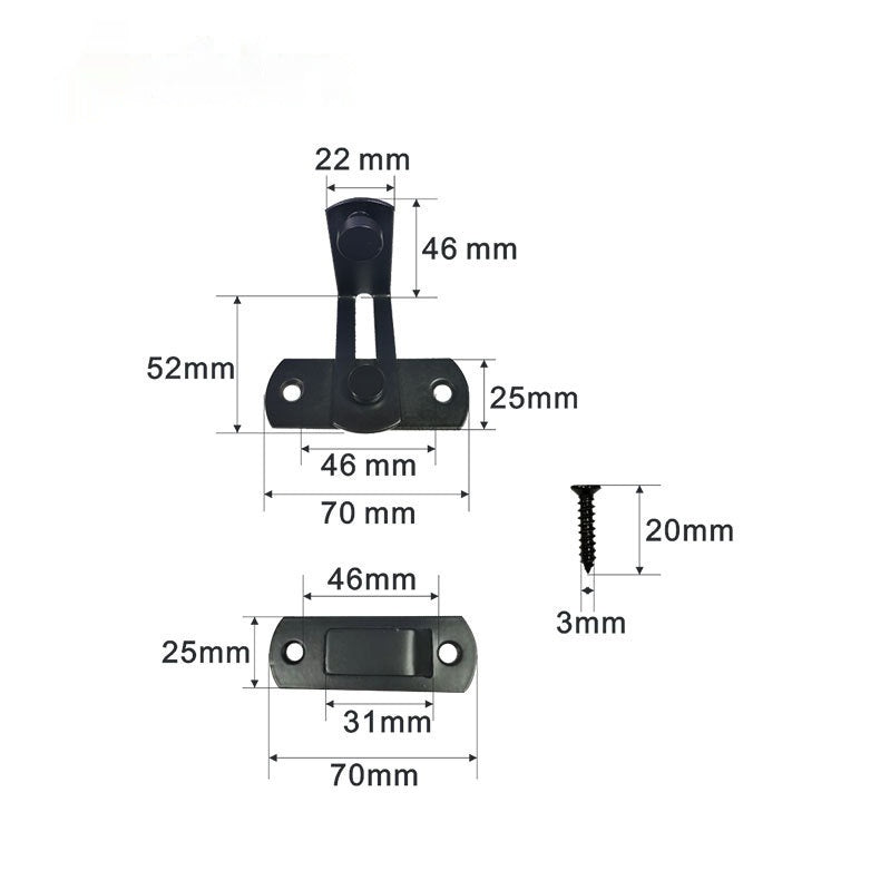 Serrure coulissante en acier inoxydable en acier au carbone