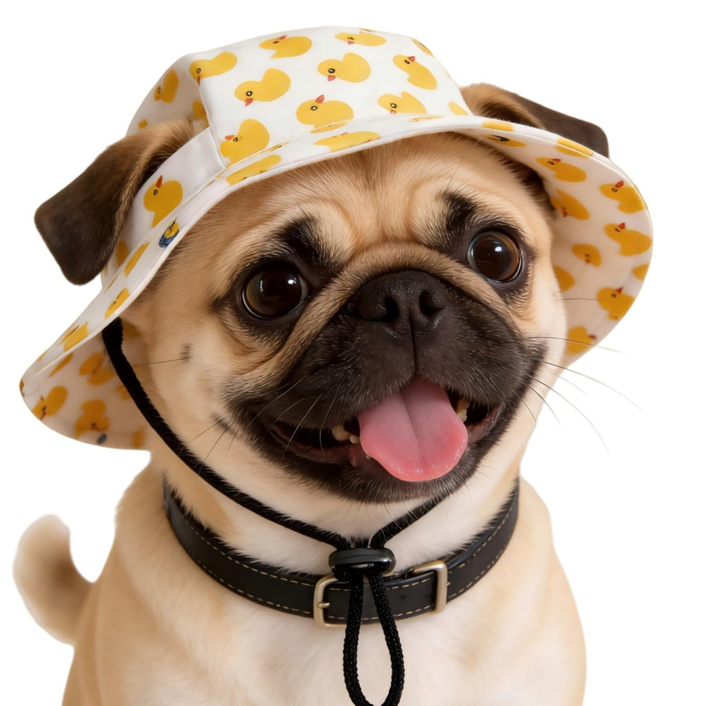 Chapeau de seau de chien avec trous d'oreille Ajustement Été Plage Visière Cap à écran solaire adapté pour le chien