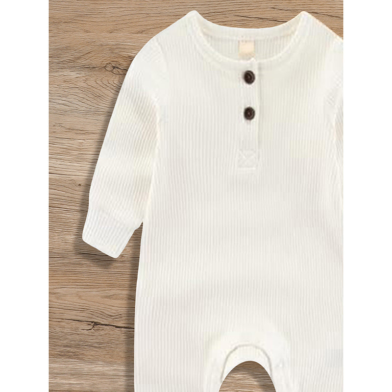 3-Pack Nouveau-nés Bébés Garçons & Filles Longue Manches Ribbed Romper Soft Button Front Jump