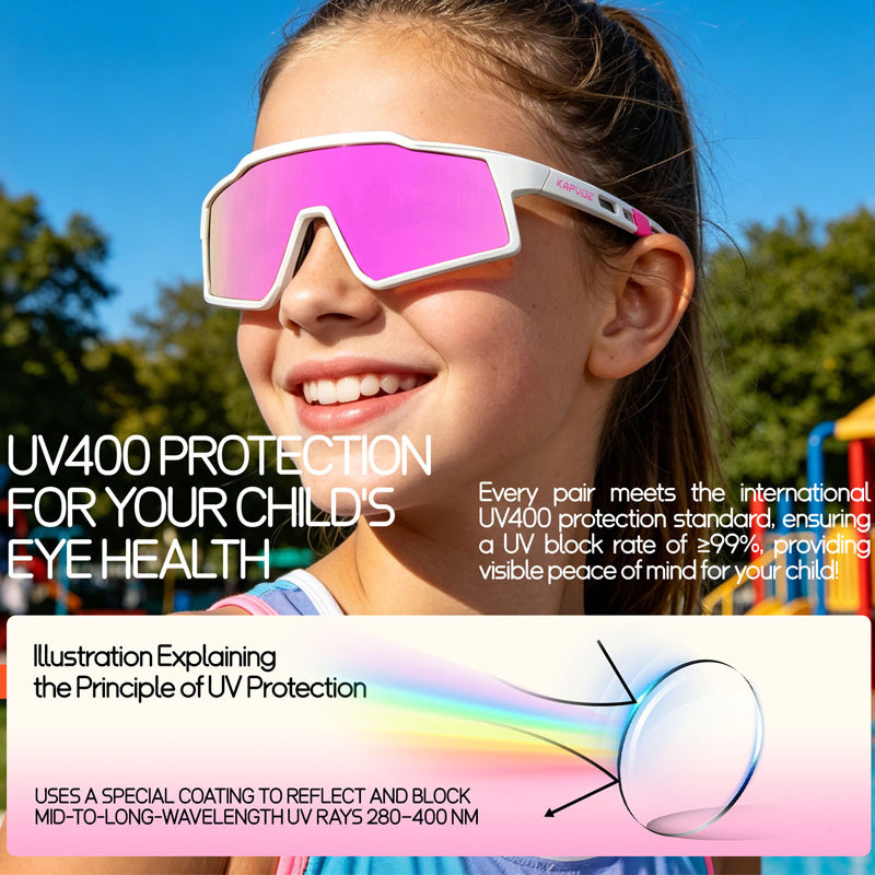 Lunettes de vélo polarisé pour enfants pour adolescents Sports de plein air et plein air