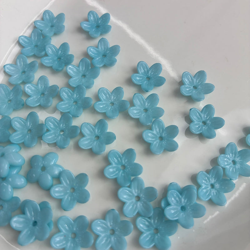 Perles de fleurs 5-Petal Acrylique