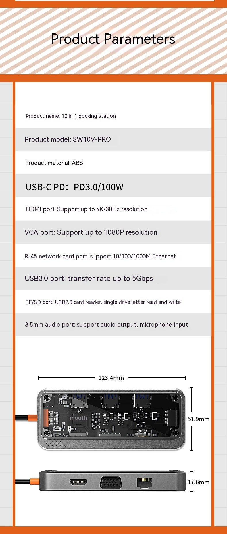 Hub Expansion Dock Notebook Convertisseur d'ordinateur
