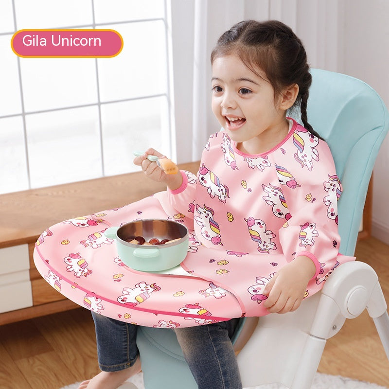 Chaise de salle à manger survêtements bébé mangeant de l'eau de bavoir et de la dirt résistant aux aliments pour bébés Tablier Detachab