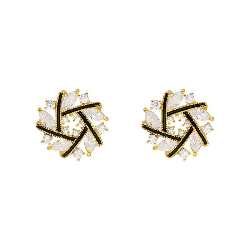 Boucles d'oreilles rouges nettes tempérament Boucles d'oreilles femelles 925 Argent Aiguille