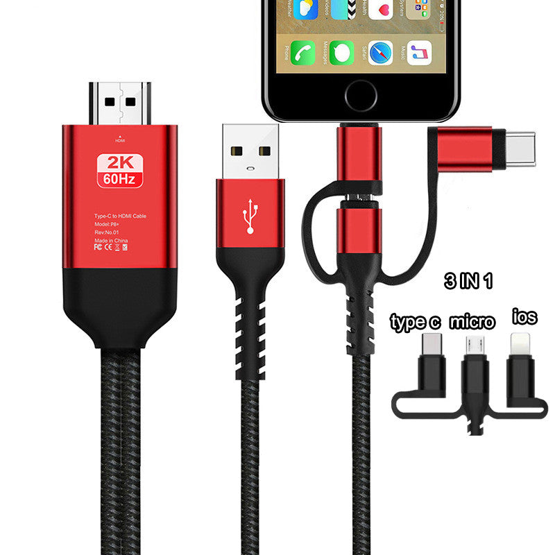 4K 3in1 HDMI sans fil câble adaptateur de miroir Wifi