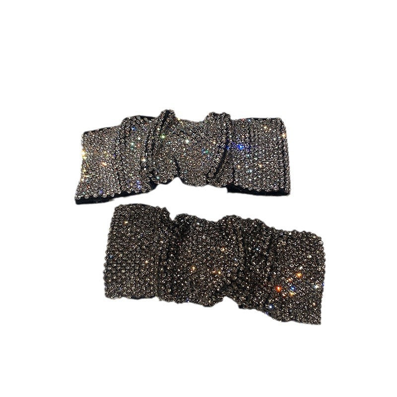 Strass Full Diamond plissé BB Clip Word Clip pour les femmes