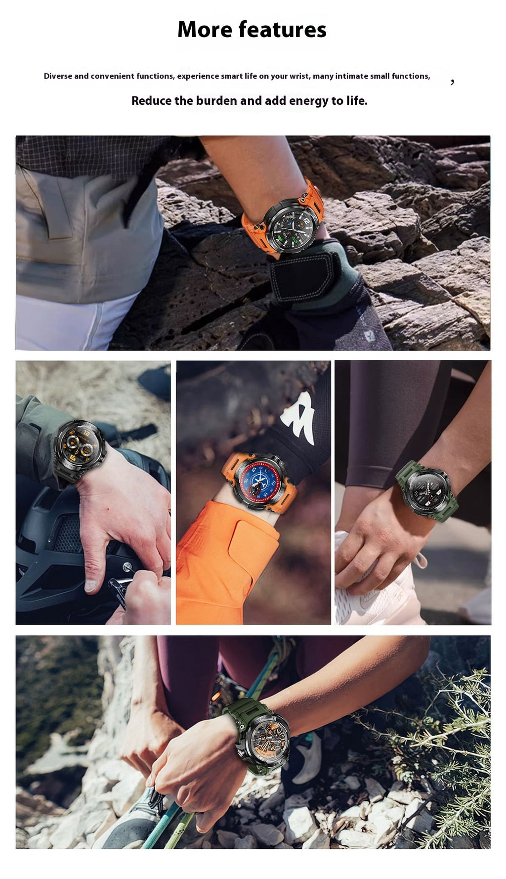 Smart Watch Bluetooth-compatible Appel de fréquence cardiaque Pression artérielle Sang Oxygène Sommeil Moni