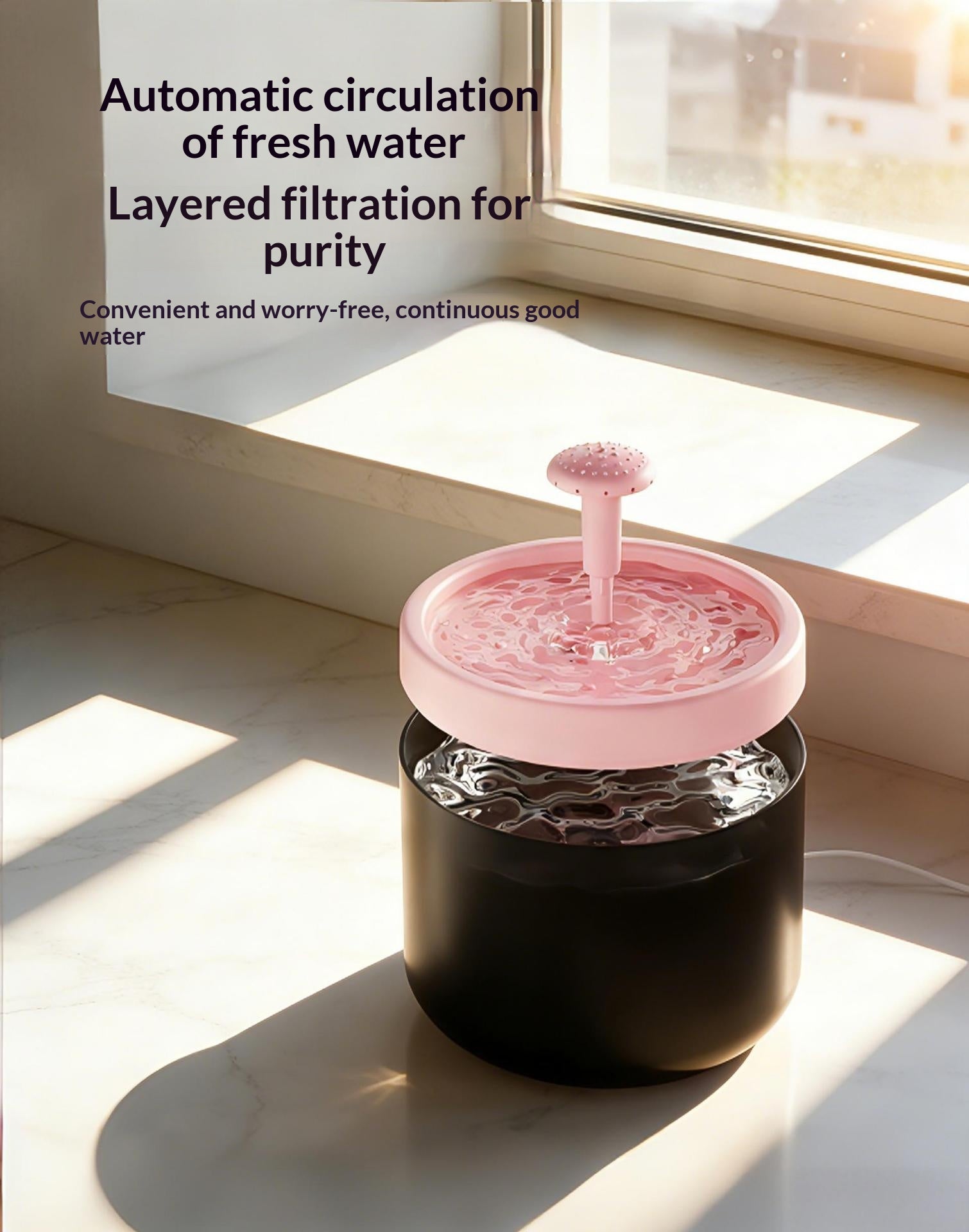 Filtrage automatique Fontaine d'eau pour animaux de compagnie circulant