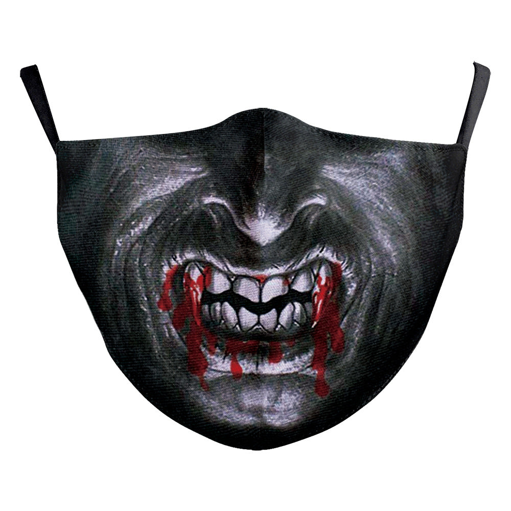 Impression numérique Clown Halloween Funny Horror Double couche Masque de poussière